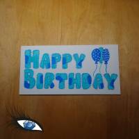 ►2023-0061◄ Karte Din lang - GEBURTSTAG "Happy Birthday + Luftballons" Bild 1