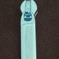 Zipper Intense Colors, schmal, aqua / Schieber für schmale Endlosreißverschlüsse mit Spiralraupe / Anhänger / Puller Bild 1