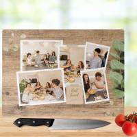 Glasschneidebrett, Schneidebrett aus Glas personalisiert mit Ihren Wunschbildern Familiy & Friends Bild 4