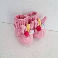 Einhorn, Baby Schuhe, Neugeborene Schuhe, Baby shower Geschenk, Schwangerschaft Geschenkbox, Einhorn Bild 2