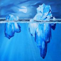 Eisdiamanten, Eisberge, Originalgemälde in Öl auf Leinwand Keilrahmen, 40 x 50 cm Bild 1