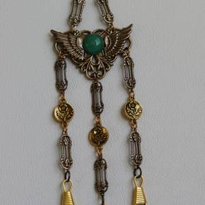 Chatelaine mit Zierteilen im Stil des Art Nouveau und Jade Bild 5