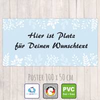 Banner Winterzeit 100 x 50 cm - personalisierbar | Pflanzen-Ornamente - personalisierbar mit Wunschtext Bild 3