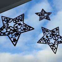 Sterne mit Sternmuster aus Holz, 3er-Set Bild 2
