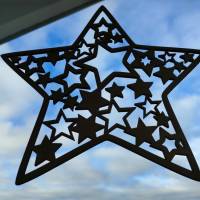 Sterne mit Sternmuster aus Holz, 3er-Set Bild 9