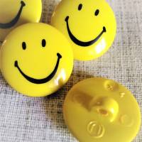 Motivknopf Smiley, Kunststoff, gelb, Stegknopf, Einzelverkauf, Kinder, Deko Bild 3
