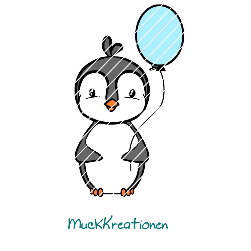 Plottdatei Pinguin Junge Luftballon