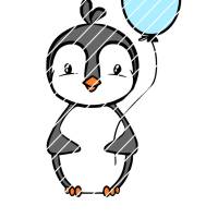 Plottdatei Pinguin Junge Luftballon Bild 1