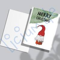 Weihnachtskarte 001e in 4 Farben - als digitale Datei zum selbst ausdrucken Bild 2