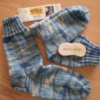 Socken für Herren, Größe 43 / 44, blau beige Bild 1
