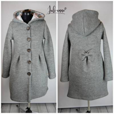 Dicker Damen BIO Walk Mantel / Jacke JUMI Hellgrau Meliert