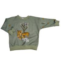 Oversize Sweatshirt gr. 86 Wildschweine handmade Bild 1