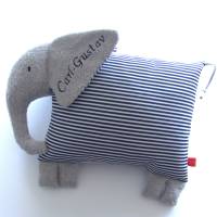 Kissen mit Namen Namenskissen personalisierbares Kissen Elefant Fridolin Bild 1