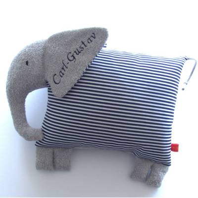 Kissen mit Namen Namenskissen personalisierbares Kissen Elefant Fridolin