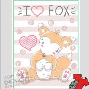 Bügelbild I love fox - Einzelbild Bild 1