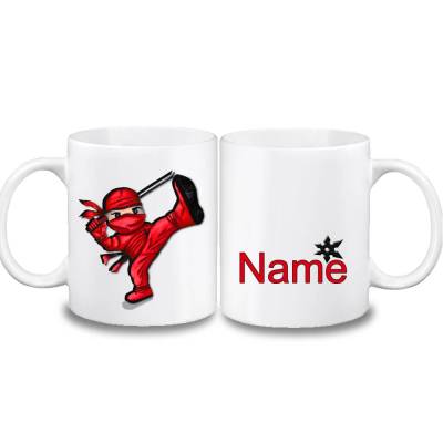 Tasse Ninja mit Name aus Keramik / personalisierbar