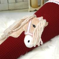 Schultüte aus Stoff in bordeaux und rosa mit Kirschen Pferd personalisiert mit Name 70cm oder 85cm Bild 3