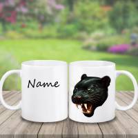 Tasse Panther mit Name aus Keramik / Personalisierbar Bild 2