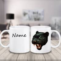 Tasse Panther mit Name aus Keramik / Personalisierbar Bild 3