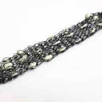 Perlmutt-Damen-Armband gehäkelt aus schwarz lackiertem Draht mit Magnetverschluss Bild 4