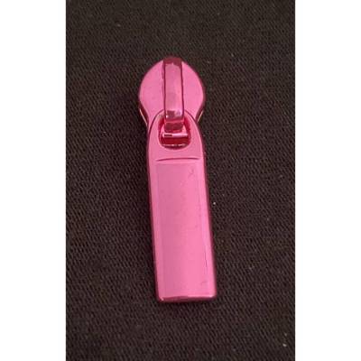 Zipper Intense Colors, schmal, pink / Schieber für schmale Endlosreißverschlüsse mit Spiralraupe / Anhänger / Puller