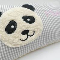 Pandakissen Namenskissen Taufkissen Kuschelkissen Kindergartenkissen Geburtsgeschenk Panda Pandabär Bild 2