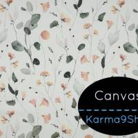 0,5m Canvas Flowers & Leaves creme Bild 1