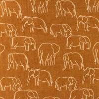 Musselin Elefanten Snoozy Fabrics - Ziegel Rot Oeko-Tex Standard 100 (1m/10,00 €) Bild 1