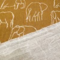 Musselin Elefanten Snoozy Fabrics - Ziegel Rot Oeko-Tex Standard 100 (1m/10,00 €) Bild 4