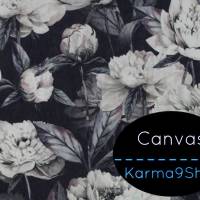 0,5m Canvas Flowers #3 dunkelblau Bild 1