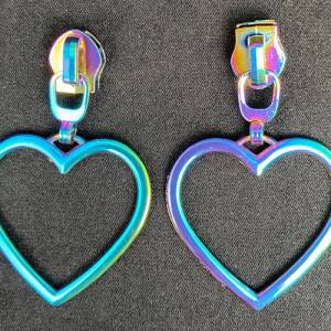 Zipper Heart3, breit, große Größe, regenbogen / Schieber für Reißverschlüsse mit Spiralraupe Bild 2