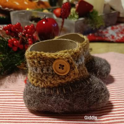 Baby Filzschuhe handgefilzt-Gr. 14/15