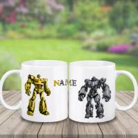 Tasse Roboter mit Name aus Keramik / Personalisierbar Bild 2