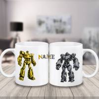 Tasse Roboter mit Name aus Keramik / Personalisierbar Bild 3