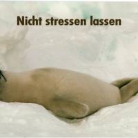 Glückwunschkarte Sprüche-Karte - Seehund - Nicht stressen lassen u.a. zum Wellness Geschenk basteln Bild 1