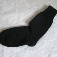 Socken handgestrickt - Gr. 40 - Fb. schwarz Bild 1