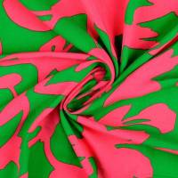 Viskose Popeline Senta Abstrakt grün-pink (1m/12,-€) Bild 1