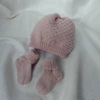 Frühchenset – Mütze und Socken, für Mädchen in Rosa Bild 1