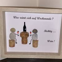 Steinbild Wein , Geschenkidee zum Geburtstag, Pebbleart Bild 1
