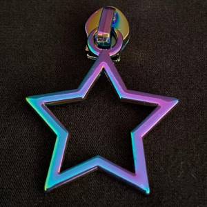 Zipper Big Star, breit, regenbogen / Schieber für Reißverschlüsse mit Spiralraupe Bild 1