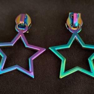 Zipper Big Star, breit, regenbogen / Schieber für Reißverschlüsse mit Spiralraupe Bild 2