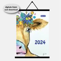 Kalender 2024 Funny-Art zum Ausdruck, Monatskalender Din A5/A4, digitale Datei zum download Bild 1