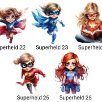 Bügelbilder Bügelmotiv Superheldin Superheld Hero Mädchen Höhe 10cm Bild 1