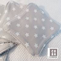 Waschlappen Waschtuch Waschlappen für Babys wiederverwendbar umweltfreundlich 5er Set  grau Sterne Bild 1