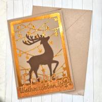 Weihnachtskarte Hirsch orange/braun - Kundenbestellung Bild 3