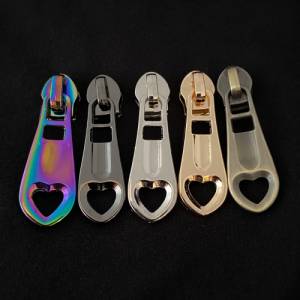 Zipper Heart, breit, regenbogen / Schieber für Reißverschlüsse mit Spiralraupe Bild 4