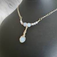 Elben Halskette mit matten Opalit Perlen/ Collier Kette/  Perlenkette Bild 1