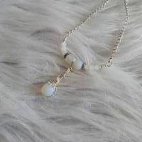 Elben Halskette mit matten Opalit Perlen/ Collier Kette/  Perlenkette Bild 5