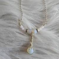 Elben Halskette mit matten Opalit Perlen/ Collier Kette/  Perlenkette Bild 6