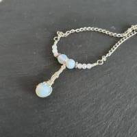 Elben Halskette mit matten Opalit Perlen/ Collier Kette/  Perlenkette Bild 9